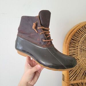 Sperry Topsider Saltwater Waterproof Leather Duck Boot Brown 10M